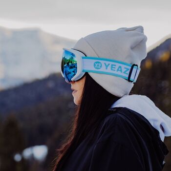 Masque de ski et de snowboard BLACK RUN bleu clair/blanc mat 10