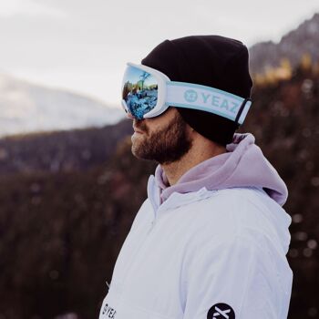 Masque de ski et de snowboard BLACK RUN bleu clair/blanc mat 9