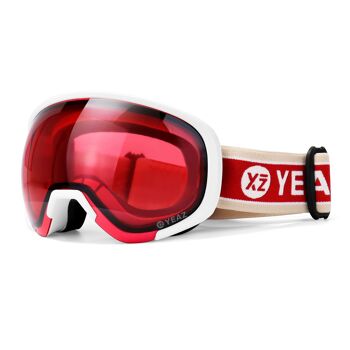 Masque de ski et snowboard BLACK RUN rouge/blanc mat 1