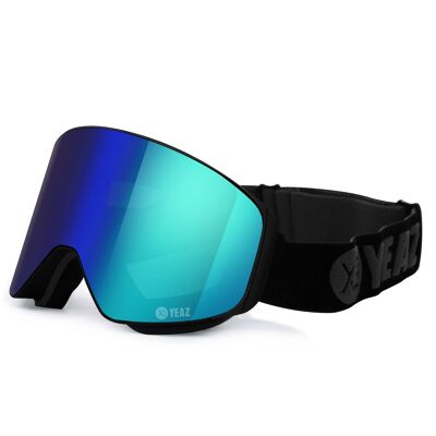 APEX magnet ski snowboard goggles green mirrored/black