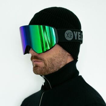 Masque de ski snowboard APEX magnet vert miroir/noir 9
