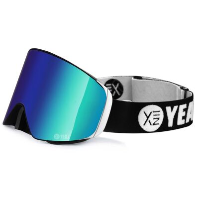 APEX magnet ski snowboard masque vert miroir/argent