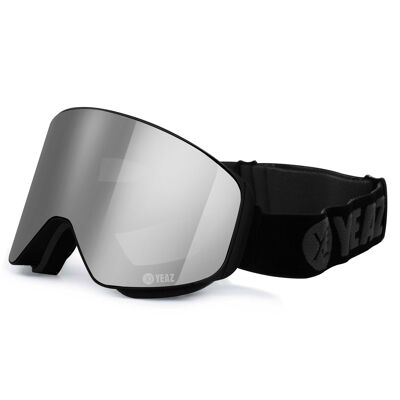 APEX magnet ski snowboard goggles silver mirrored/black