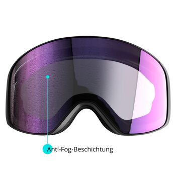 APEX magnet ski snowboard masque argent miroir/noir 5