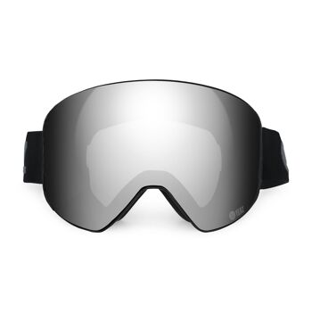 APEX magnet ski snowboard masque argent miroir/noir 2