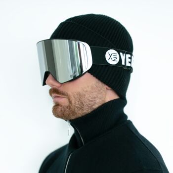 APEX magnet ski snowboard masque argent miroir/argent 9