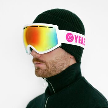 Masque de ski et de snowboard PEAK rouge/blanc 9