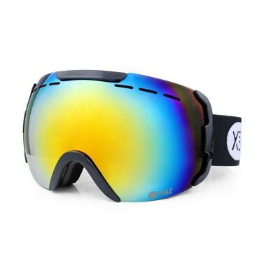 RIDGE Ski- Snowboardbrille schwarz/rot/weiß