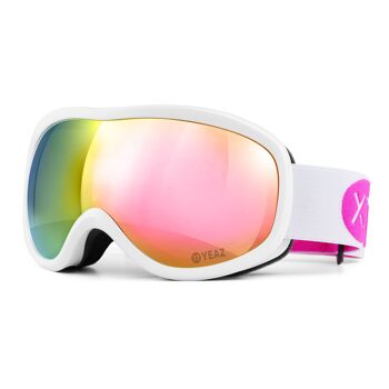 Masque de ski et de snowboard STEEZE rose/blanc 1