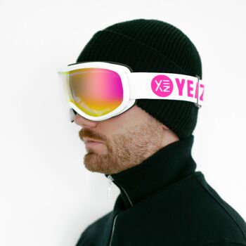 Masque de ski et de snowboard STEEZE rose/blanc 9