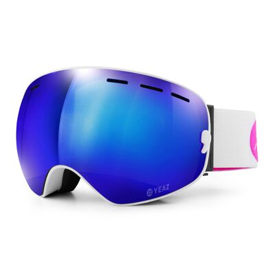 XTRM-SUMMIT ski and snowboard goggles with blue/pink mirrored frame