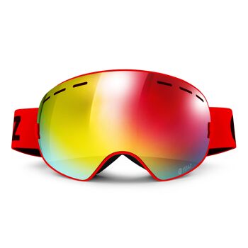 Masque de ski et de snowboard XTRM-SUMMIT avec monture miroir rouge 2
