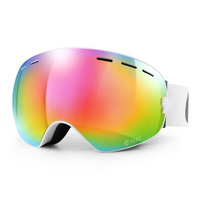 XTRM-SUMMIT ski and snowboard goggles with pink/white mirrored frame