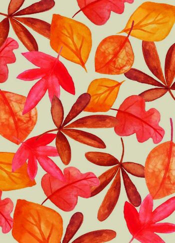 Feuilles d'automne sur carton 1