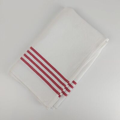 French Collection Linen Tea Towels - Red Stripe
