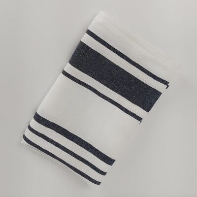 French Collection Linen Tea Towels - Navy Stripe