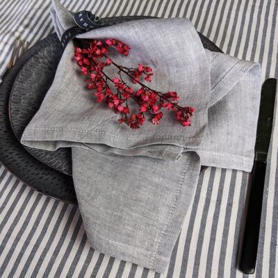 Linen Chambray Napkins - Fumo