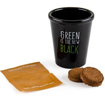 Pot black "Green is the new black"- Pâquerette 6