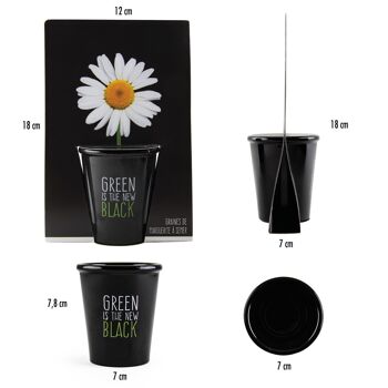 Pot black "Green is the new black"- Pâquerette 7