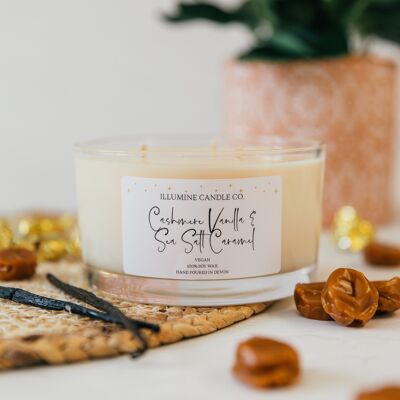 Luxury 3 Wick - Cashmere Vanilla & Sea Salt Caramel