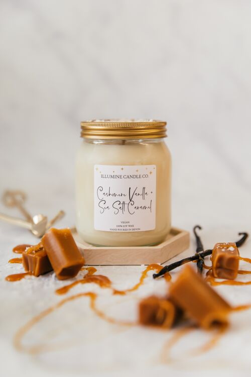 Cashmere Vanilla & Sea Salt Caramel Soy Wax Candle