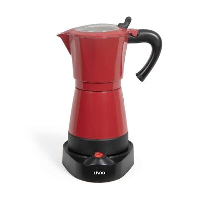 Red and black electric Italian coffee maker