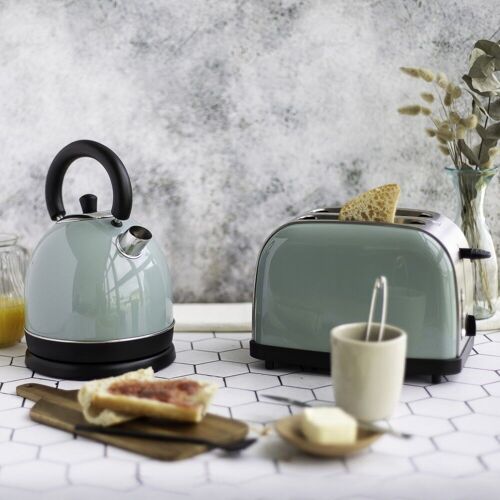 Set petit déjeuner vintage vert sauge