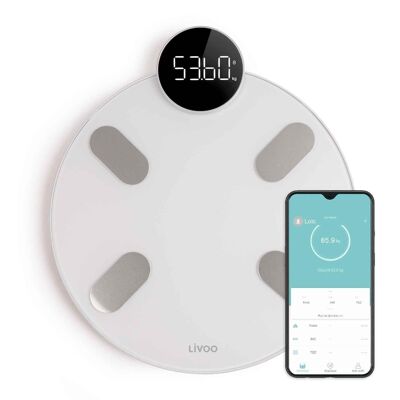 White connected bathroom scale