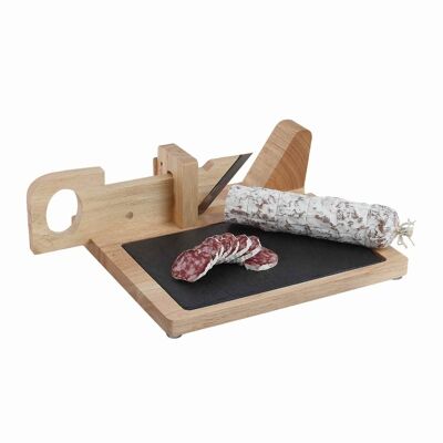 Slate platter sausage guillotine