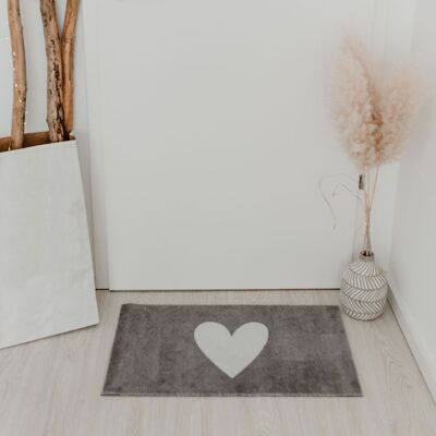 Zerbino lavabile cuore bianco 75 x 45 (PU = 6 pz.)