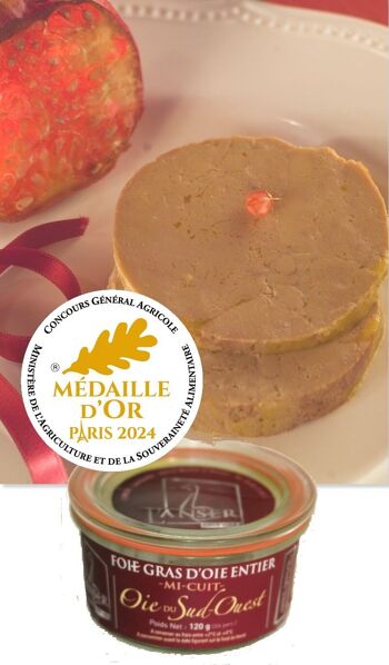 Foie gras d'oie entier mi cuit 120g