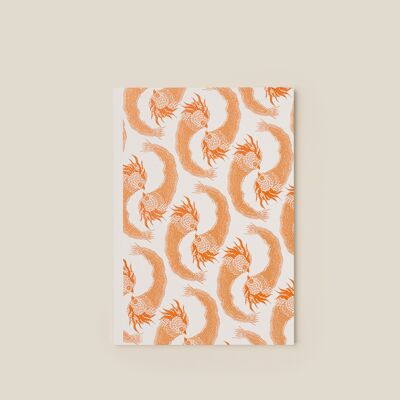 A5-Notizbuch Orange Drachen