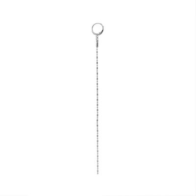 Medium Thin Chain Simple Earring - Silver