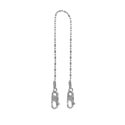 Thin Chain Double Mousqueton Bracelet - Silver