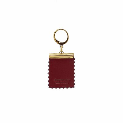 Small Stamp Earring - Red & Gold