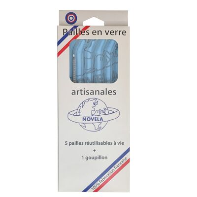 Straw Master French glassmaker set of 5 curved