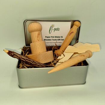 Pot Maker & Ensemble d'outils en bois - Cadeau de jardinage chic 4