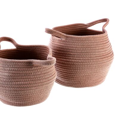 Cotton Line Belly Basket dusky pinkcm 19cm