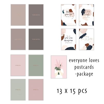 Postcards set of 13 x 15pcs