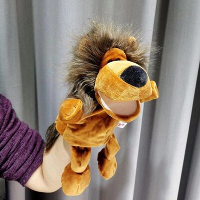 Hand puppet toy ventriloquism lion animal gloves doll mouth active cover