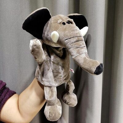 Hand puppet toy ventriloquism elephant animal gloves doll mouth active cover