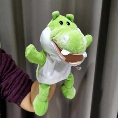 Hand puppet toy ventriloquism crocodile animal gloves doll mouth active cover