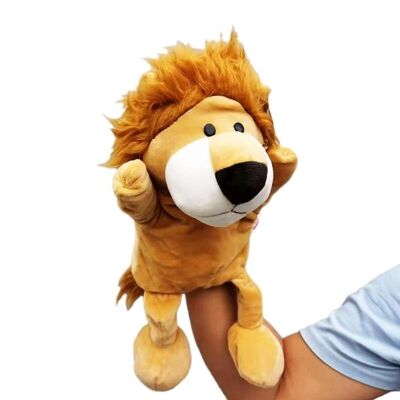 Hand puppet toy ventriloquism lion animal gloves doll mouth active cover