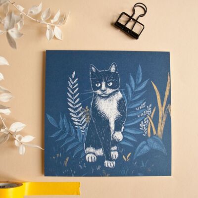 Carte postale | chat bleu