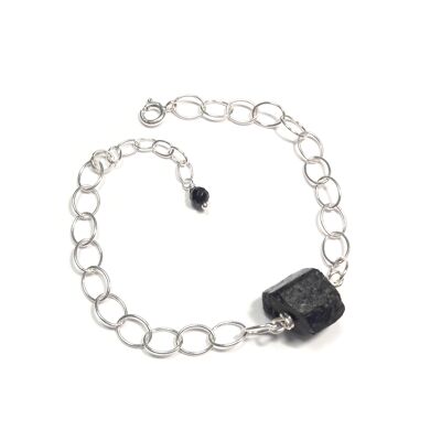 Armband aus 925er Silber mit schwarzem Turmalin