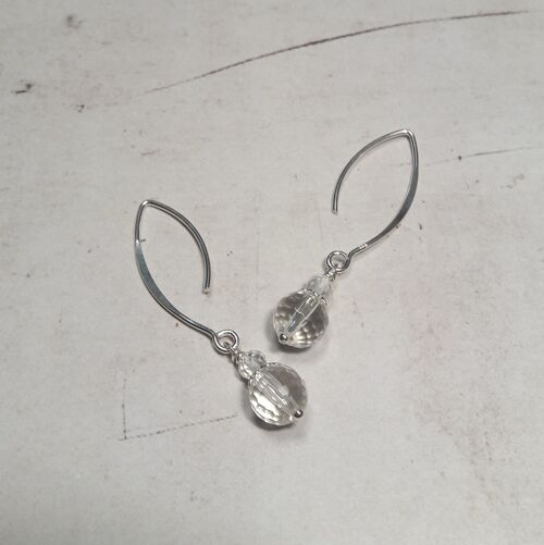 Boucles D'Oreilles en Argent 925 et Cristal de Roche