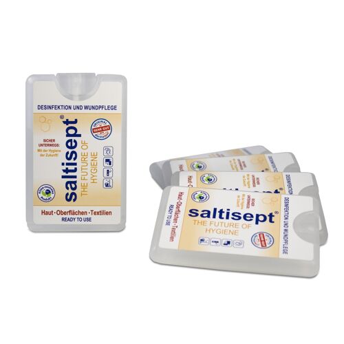 Saltisept  - Kreditkartensprüher - Desinfektionsmittelspender in Kreditkartenform