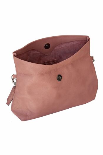 Pochette Bandoulière en cuir Vieux Rose 2