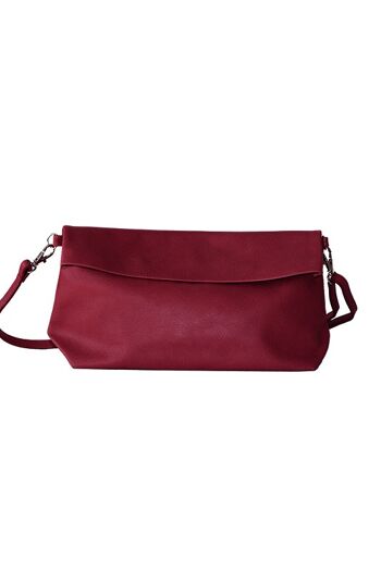 Pochette Bandoulière en cuir Bordeaux 2