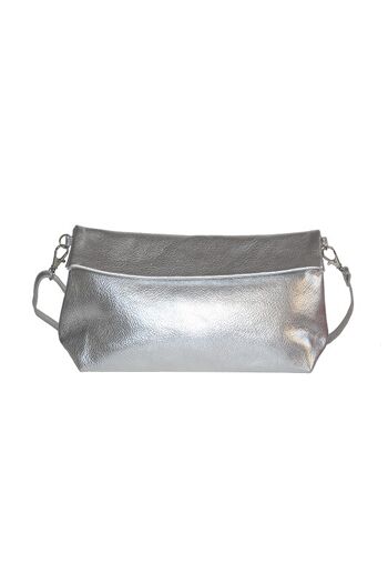 Pochette Bandoulière en cuir Argent 1